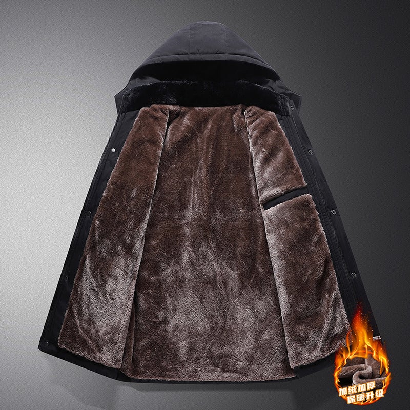 Middle-Aged And Elderly People'S Cotton-Padded Coat Men'S Fleece-Lined Thickened Coat Grandpa'S Cotton-Padded Coat Winter Warm Cotton-Padded Coat For Middle-Aged Father - Image 4